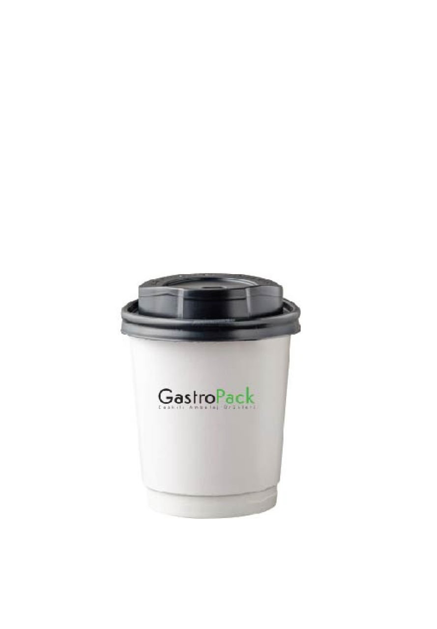  Çift Çıdarlı Logo Baskılı Karton Bardak