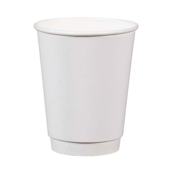 14 oz Çift Katlı Double Wall Beyaz Karton Bardak 500 Adet